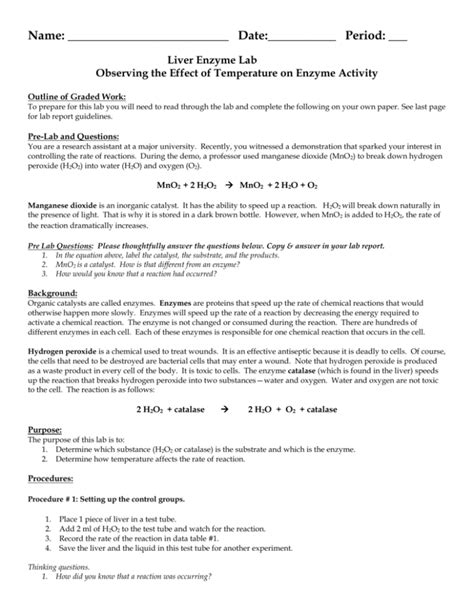 Catalase Enzyme Lab Answers Epub