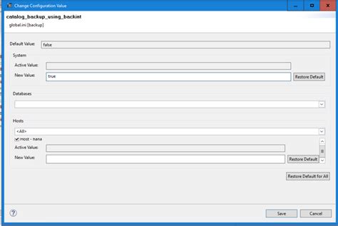 Catalog Backup Using Backint