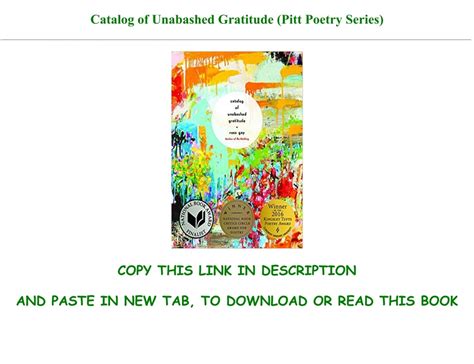 Catalog Of Unabashed Gratitude Table Of Contents