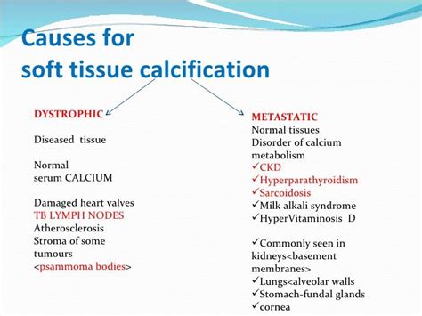 Causes of Calcification