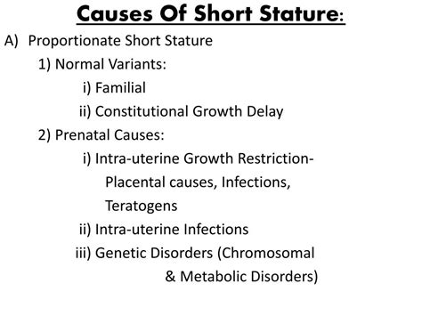 Causes of Short Stature