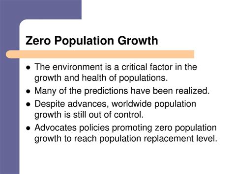 Causes of Zero Population Growth