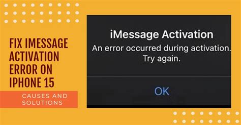 Causes of iMessage Activation Errors