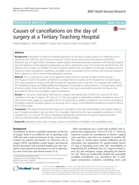 Causes of the Cancellations