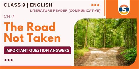 Cbse Class 9 English Literature Reader Solutions The Road Not Taken PDF