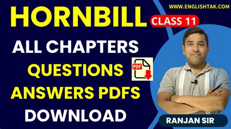 Cbse English Textbook For Class 11 Hornbill Answers PDF