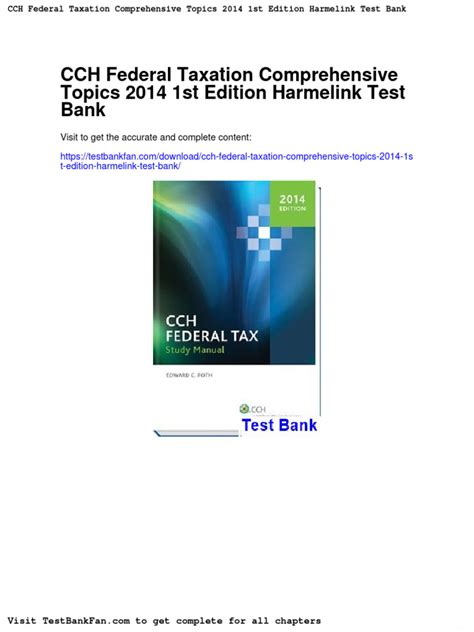 Cch Federal Taxation 2014 Answers Ebook Doc