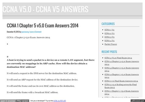 Ccna 1 Chapter 5 Answers Exam Kindle Editon