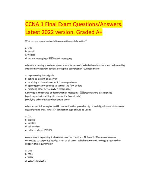 Ccna 1 Final Exam Answers 2012 Eg Epub