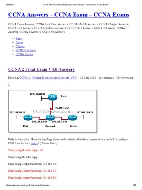 Ccna 1 V4 Final Exam Answers 2013 Kindle Editon