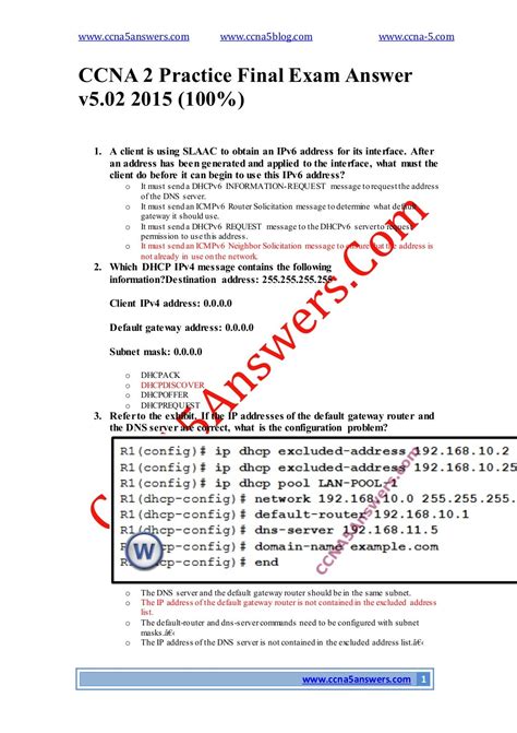 Ccna 2 Exam Answers Reader