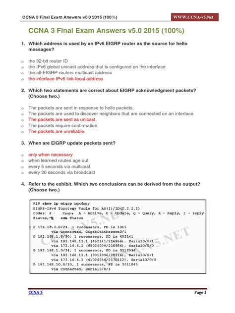 Ccna 3 Final Exam Answers 100 Reader