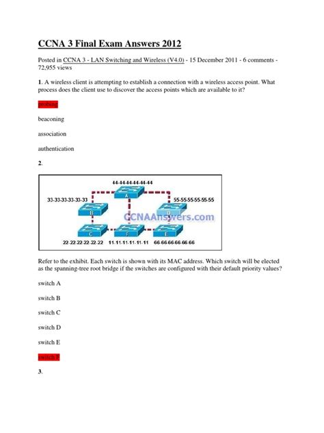 Ccna 3 Final Exam Answers 2012 PDF