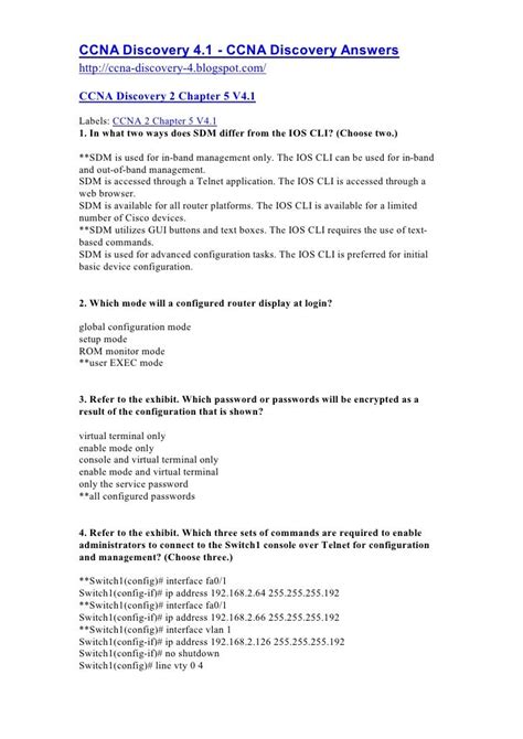 Ccna Discovery 2 Chapter5 Questions And Answers PDF