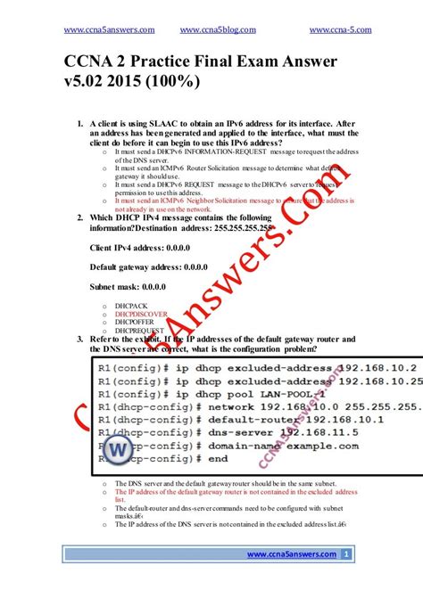 Ccna Practice Test With Answers Reader