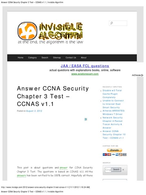 Ccna Security Chapter 3 Exam Answers Reader