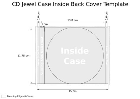 Cd Case Dimensions Template