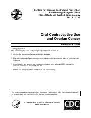 Cdc Epidemiology Student Guide Answers Ovarian Doc