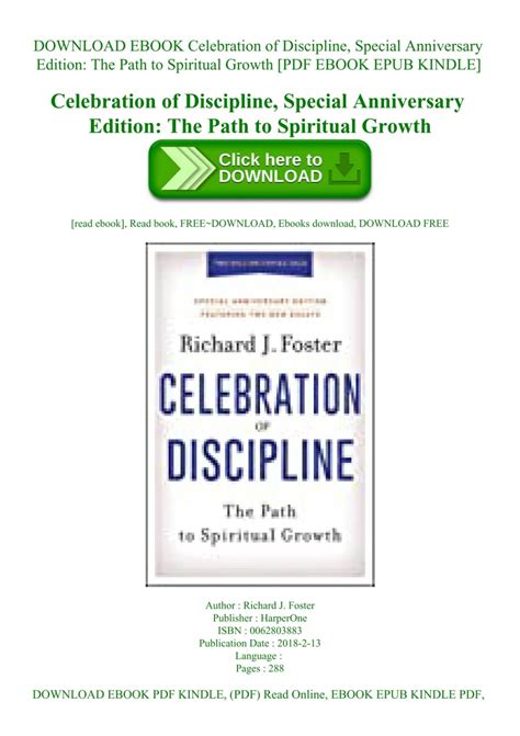 Celebration of Discipline: The Path to Spiritual Growth Ebook Ebook Doc