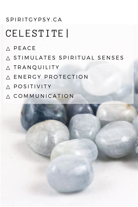 Celestite can be used to promote peace and tranquility.