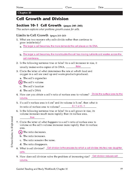 Cell Growth And Division Assessment Answers Pearson Doc