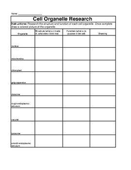 Cell Organelle Research Answer Key Kindle Editon