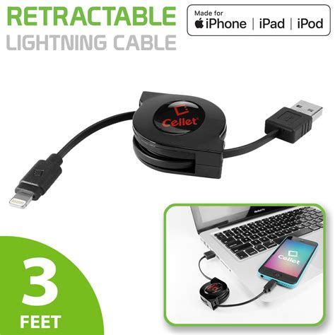 Cellet Licensed Certified Lightning Retractable Reader