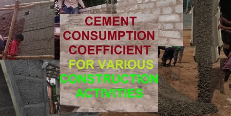 Cement consumption in various civil works Ebook Doc