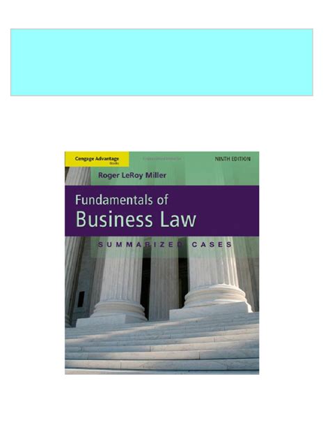 Cengage Advantage Books Fundamentals of Business Law Summarized Cases Reader