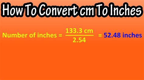 Centimeters to Inches Formula: A Comprehensive Guide