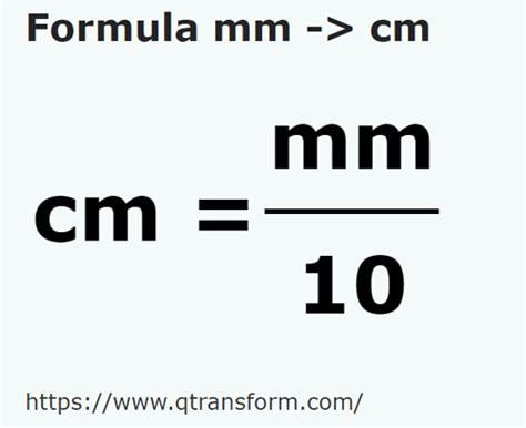 Centimeters to Millimeters Formula