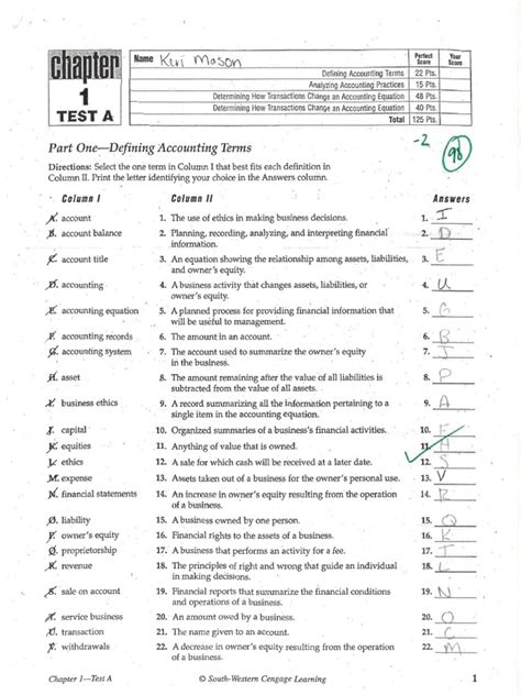 Century 21 Accounting Chapter Test Answers Kindle Editon