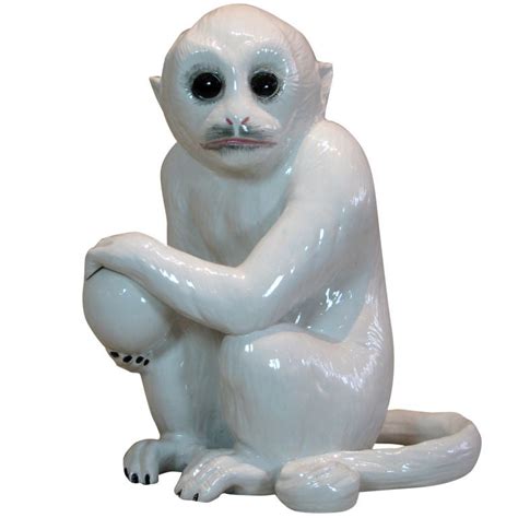 Ceramic monkey ball statues: