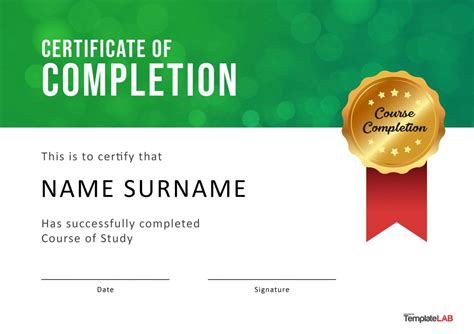 Certificate Of Completion Template Free Download