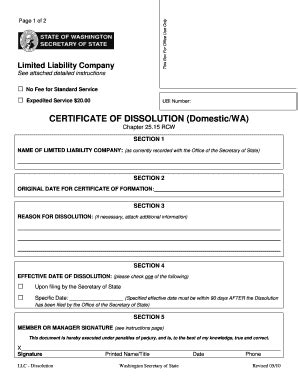 Certificate Of Dissolution Domesticwa Washington 2 Doc