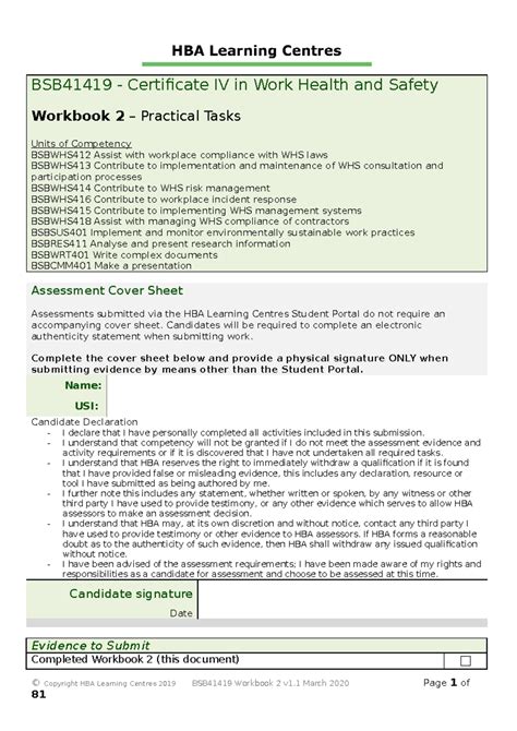 Certificate iv ohs assignment answers Ebook Doc