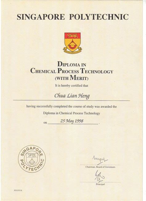 Certificate of Merit Singapore