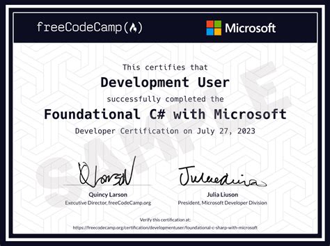 Certification: