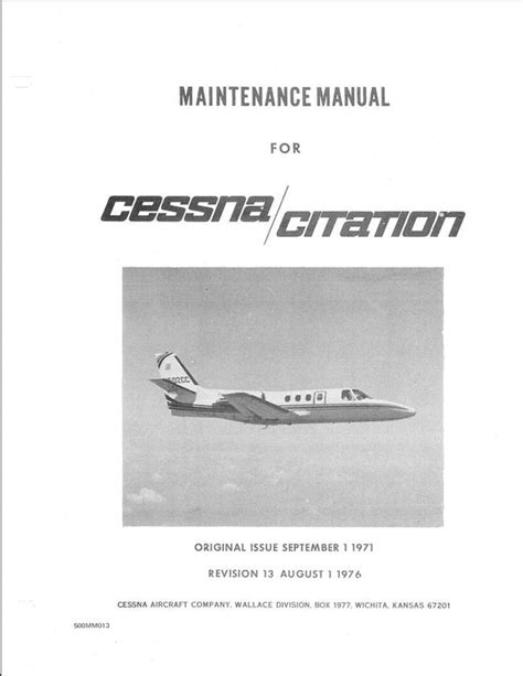 Cessna Citation 550 Maintenance Training Manual Ebook Doc