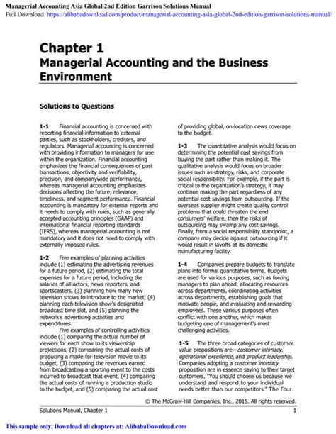 Ch 12 Managerial Accounting Edition Garrison Solutions Doc