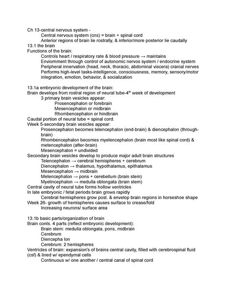 Ch 13 Central Nervous System Answer Key Kindle Editon