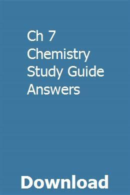 Ch 7 Chemistry Study Guide Answers Kindle Editon