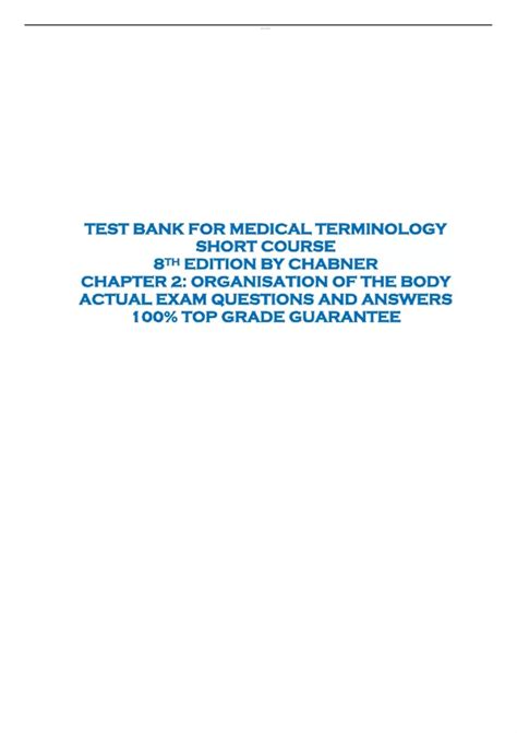 Chabner Module 14 Exam Answers Medical Terminology Kindle Editon