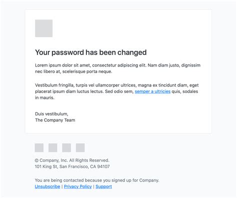 Change Password Email Template