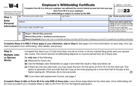 Changes to the NJ W-4 for 2023