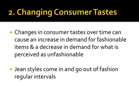 Changing consumer tastes: