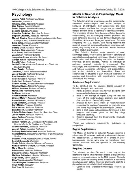 Chapman Second Year Course Catalog Psychology