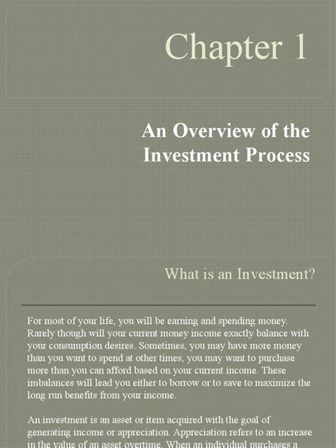 Chapter 1: Understanding Investment Fundamentals