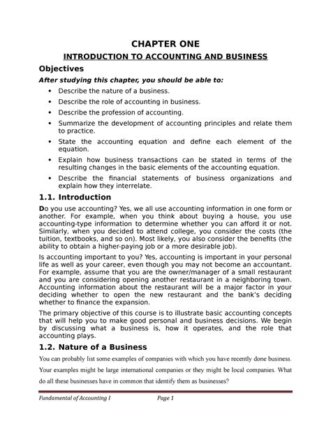 Chapter 1: Understanding the Fundamentals of Accountancy