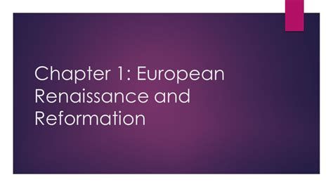 Chapter 1 European Renaissance Reformation Answers PDF